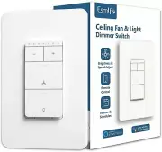 2 in 1 Smart Ceiling Fan Speed Control and Dimmer Light Switch,Single Pole Wi-Fi