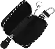 HEALEEP 1pc Leather Car Key Bag with Zipper Waist Hanging Key Pouch Key Organizer for Car and Household Keys Comfortable Touch and Signal Safe Design