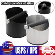 Coffee Grounds Knock Box W/Knock Bar Espresso Residue Container Stainless Steel