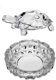 Feng Shui Crystal Turtle with Crystal Plate For Home Decor