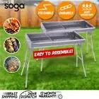 SOGA 2x Skewers Grill Portable Stainless Steel Charcoal BBQ Outdoor 6-8 Person