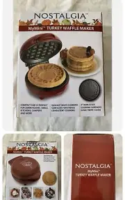 Turkey Waffle Maker Nostalgia My Mini Electric Small Appliance Red Brown