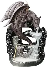 Dragon Backflow Incense Cones Holder, Ceramics Mountain Waterfall Incense Burner, Aromatherapy Meditation Decor, Ornamental Dragon Statues Waterfall Incense Burner For Home Yoga