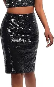 [Generic] Women's Sequin Skirts Bodycon Mini Skirts Night Out Party High Waist Pencil Skirt