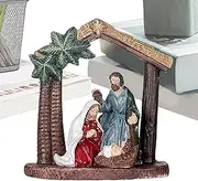 Manger Scene | Stable Christmas Decoration Nativity Manger,Nativity Figures, Christ Birth of Jesus Ornaments, Jesus Birth Decor for Mantel, Shelf