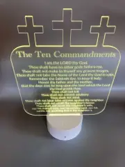 10 Commandments Christian Gift Custom Made Color Changing LED Night Light Lamp
