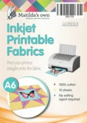 (10) Patchwork 100% Cotton Inkjet Fabric Sheets Matilda's Own A6 ~ Tracked Post