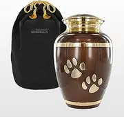 Always Faithful Small White Pet Urns For Dogs Ashes And Cats Too - Find Peace And Comfort With This Quality Dog Or Cat Pet Urn - 8 Inches Tall Holds Remains Up To 122 Lbs - With Velvet Bag