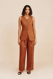 NANCY TROUSER - CHESTNUT