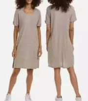 JAMES PERSE Women's Roll Sleeve Slub Dress Beige Size 1 NWOT