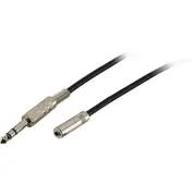 PRO2 LA1067 Stereo Extension Lead - 5M 3.5Mm Socket To 6.3Mm Plug 3.5Mm Socket To 6.3Mm Plug