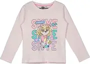 [Fashion uk] Paw Patrol Long Sleeve Shirt Pink Skye with Glitter, Pink, 128 cm