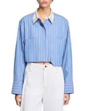 Sandro Striped Cropped Shirt