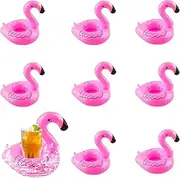Zhuporn Flamingo Inflatable Drink Holder, 9pcs Pink PVC Pool Float Cup Holders