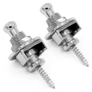 Guitar Strap Locks and Buttons Release Retainer Nickel (Pack of 2)