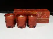 NEW IN BOX CRABTREE & EVELYN GOLDEN TOPAZ 3 FRAGRANCED CANDLES GLASS HOLDERS