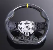 YELLOW Line CARBON Leather Steering Wheel for MINI F54 F55 F56 F57 F60 Cooper S (for: Mini)
