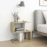 NNEVL Bedside Cabinets 2pcs White and Sonoma Oak 50x30x51.5cm Chipboard