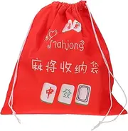 GARVALON Mahjong Plaque Storage Bag Chinese Style Drawstring Pouch Mahjongg Accessories Small Jewelry Pouch Reusable Drawstring Bag Drawstring Storage Bags Majiang Holder Storage Bags