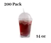 [ 200 Pack ] Cups Iced Coffee Go Cups and Dome Lids 14 oz.