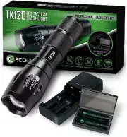Complete LED Tactical Flashlight Kit EcoGear FX TK120 High Lumens 5 Light Modes