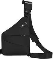 [Generic] Shoulder Bag Chest Bag for Men/Women Lightweight Multi-Functional Travel Sling Bag Scientific Storage for/Fashion Casual Busin Left/Right Sling Bag Black Right