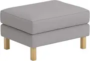 Polyester Karlstad Footstool Cover Replacement is Custom Made for IKEA Karlstad Ottoman, A Sofa Ottoman Slipcover Replacement (Light Gray Polyester)