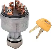 Baxnore Ignition Switch, 6 Pin Ignition Starter Switch with 2 Keys, Versatile Ignition Switch Replacement, Ignition Key Switch for Excavator Accessories