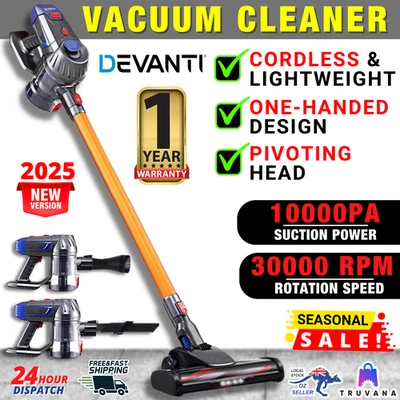 Devanti Handheld Vacuum Cleaner Cordless Bagless Rechargeable Handstick -Gold