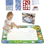 Large Drawing Doodling Mat, Kids Color Painting Pad, 31.5x23.62 Inches, Washable Toddler Art Fabric, Creative Learning Toy, Water Doodle Mat for Children and Family (Multicolor)