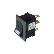 SR2002 Mini Rocker Switch Black 250Vac @ 3A - Red Illumination Rating: 250V Ac