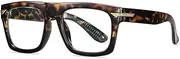 [WNCKSQ] Retro Square Clear Eyewear TR90 Women Glasses Frame Fashion Men Optical Eyeglasses Frame Computer Goggles,Leopard black