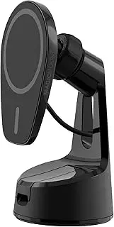 Scosche MPQ6 Magnetic Phone Holder for Car Dashboard/Windshield, 20W Wireless Fast Car Charger Stand, Hands Free Cell Phone Mount Compatible with iPhone 16/15/14/13/12 Series & MagSafe Case