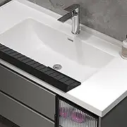 Silicone Sink Edge Protector and Splash Guard, Heat Resistant DIY Cutout Design, Multifunction Kitchen Accessory, Countertop Protector (Black)