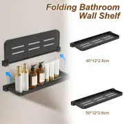 Folding Bathroom Shelf 2 Size Folding Wall Shelf Drop Down Shelf 90° Foldable··