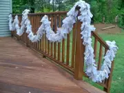 Wedding shabby Burlap Lace Ivory Garland 20ft.- Decoration Rastic fabric chic