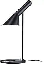 BarcelonaLED Modern Design Nordic Metal Desk Lamp E27 Black Base for Reading, Study, Indoor Lighting, Office, Bedside, Living Room, Bedroom, Study
