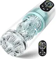 Automatic Male Masturbator Male Sex Toys, Sex Toys for Men Penis Pump with 7 Sucking & Vibrating & Thrusting & Rotating & Licking, Mens Sex Toy Adult Toys Blowjob Sex Machine Pocket Pussy Male Stroker (Green)