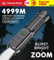 1/2x USB Rechargeable 990000LM LED Tactical Flashlight Bright Torch Zoomable AU