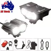30000LM Rechargeable LED Bike Bicycle Light USB Cycle Front Back Headlight Set