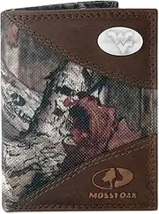 ZEP-PRO Mens NCAA Oklahoma Sooners Zep-Pro Mossy Oak Nylon and Leather Trifold Concho Wallet, Camouflage UOK-IWNT2-MOS-P