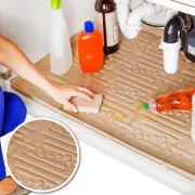 Waterproof under Sink Mat (Beige 28" 1/4 X 19 1/4) Shelf Liner Cabinet Liner for