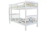 Kingston Slumber Wooden Kids Bunk Bed Frame, with Modular Design that can convert to 2 Single, White