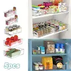 5pc Fridge Organisers Clear Fridge Storage Containers Kitchen Cupboard Organiser