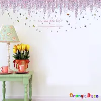 在飛比找蝦皮商城優惠-【橘果設計】紫藤花海 花壁貼 紫花牆貼 防水壁貼 植物壁貼 