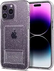 SPIGEN Crystal Slot Glitter Case Designed for Apple iPhone 14 Pro (2022)[6.1-inch] Card Holder Clear Cover - Crystal Quartz