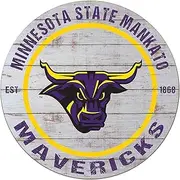 KH Sports Fan Minnesota State Mavericks Weathered Circle Sign, 20x20 Inches, Mavericks Decor for Dorm Room or Home; Display Your Team Spirit with This Minnesota State - Mankato Mavericks Wall Art