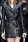 DESIGNER New Women's 3/4 Trench Coat 100% Real Lambskin Extra Belted Trench Coat