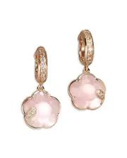 Pasquale Bruni Petit Joli Lunaire 18K Rose Gold Lunar Garden Gem Earrings with Diamonds, 0.30 tcw