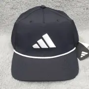 Adidas Mens Tour Five Panel Hat Black Adjustable OSFM Snapback Golf Rope Cap